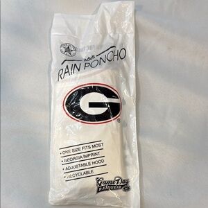 Georgia Bulldogs UGA Game Day Rain Gear Poncho, Adult, Adjustable Hood, OSFM NEW